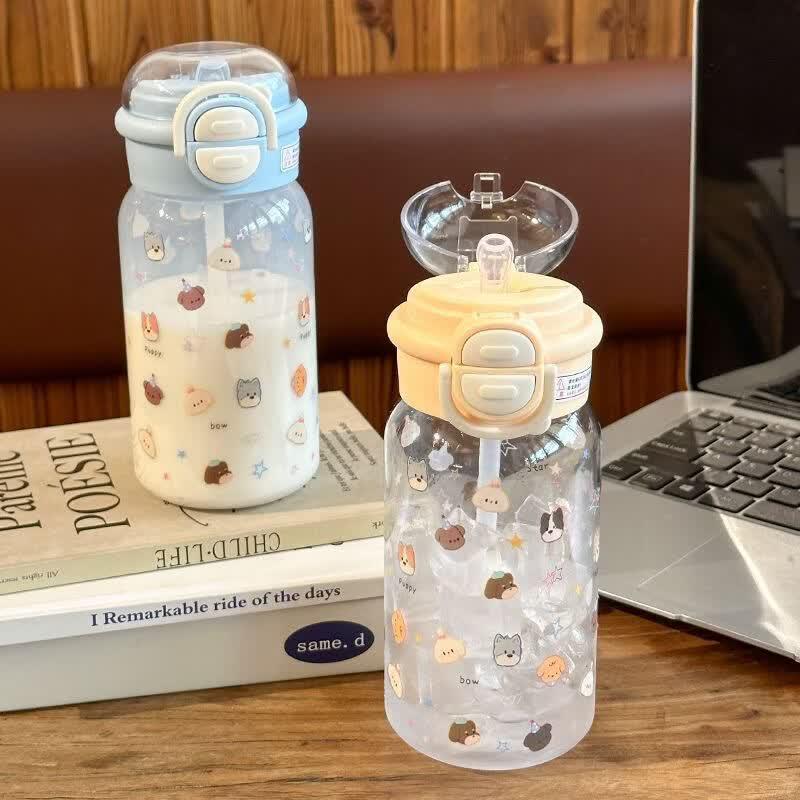 Children's Cartoon Dual-Drink Plastic Water Bottle
