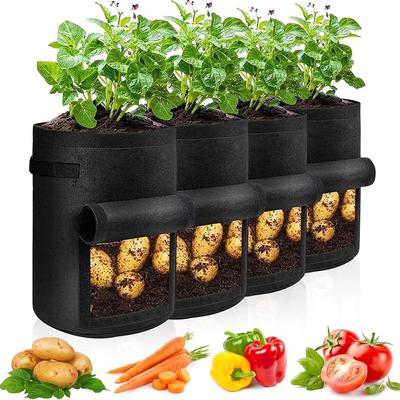 Thicken Plant Grow Bags Handles Growing Containers Unique Vegetables Planter Tub  Greenhouse