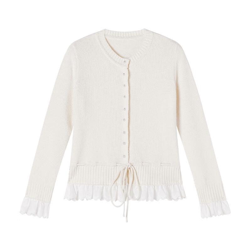 Xiangying Women's Wool Blend Faux Two-Piece Cardigan