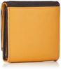 Peaks Peak Women's Bifold Wallet, Cowhide Leather, Two-Tone Color, Yellow and Brown