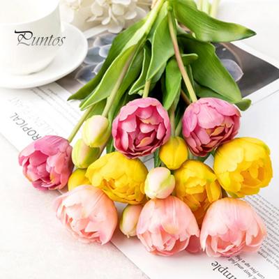 1 bouquet di fiori artificiali simulati che non appassiscono in PVC vibrante tulipano fiori finti decorazioni per la casa