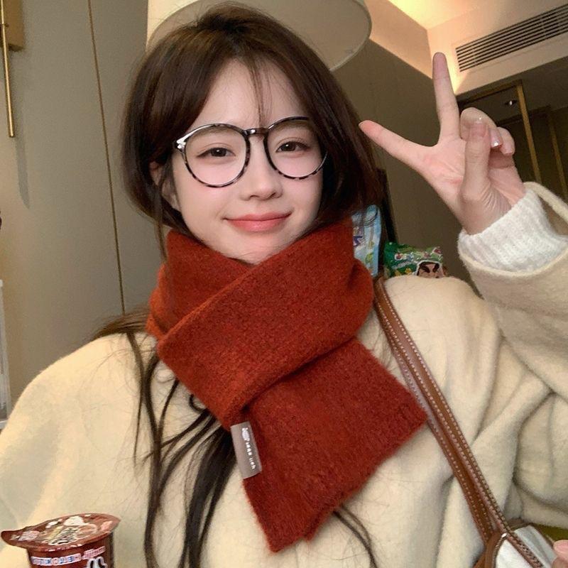 Scarf women's new winter high-end feeling versatile and cute wool knitted scarf men's neck protection to keep warm Korean version tide