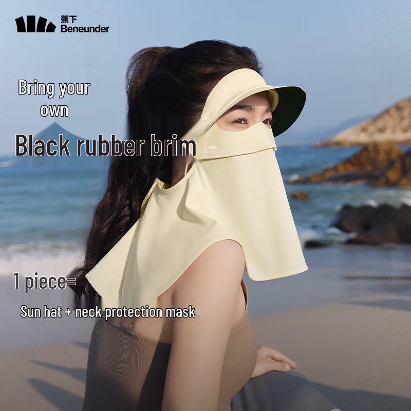 beneunder AL341 Black Brim UV Sun Protection Face Mask