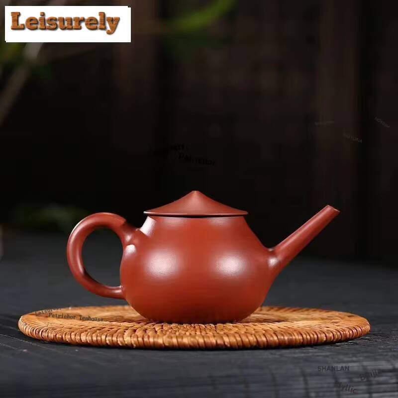 161ml Yixing Purple Clay Teapots Master Handmade Sketch Old Fisherman Pot Raw Ore Dahongpao Mud Tea Making Kettle Zisha Set Gift