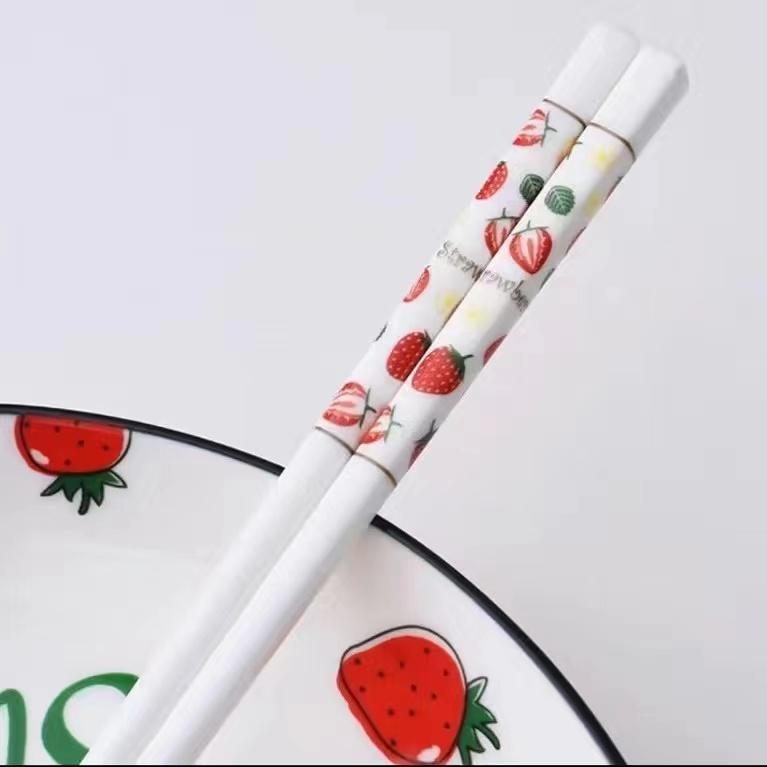5Pairs/Set Fruit Ceramics Chopsticks Eco-friendly Kitchen Tool China Chopsticks Anti-Slip Ceramic Tableware