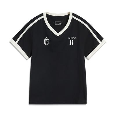Li Ning Sports Lifestyle Serie Lässig Bequem Vielseitig Sommer Kurzarm T-Shirt Damen Tops Schwarz AHSV986-2