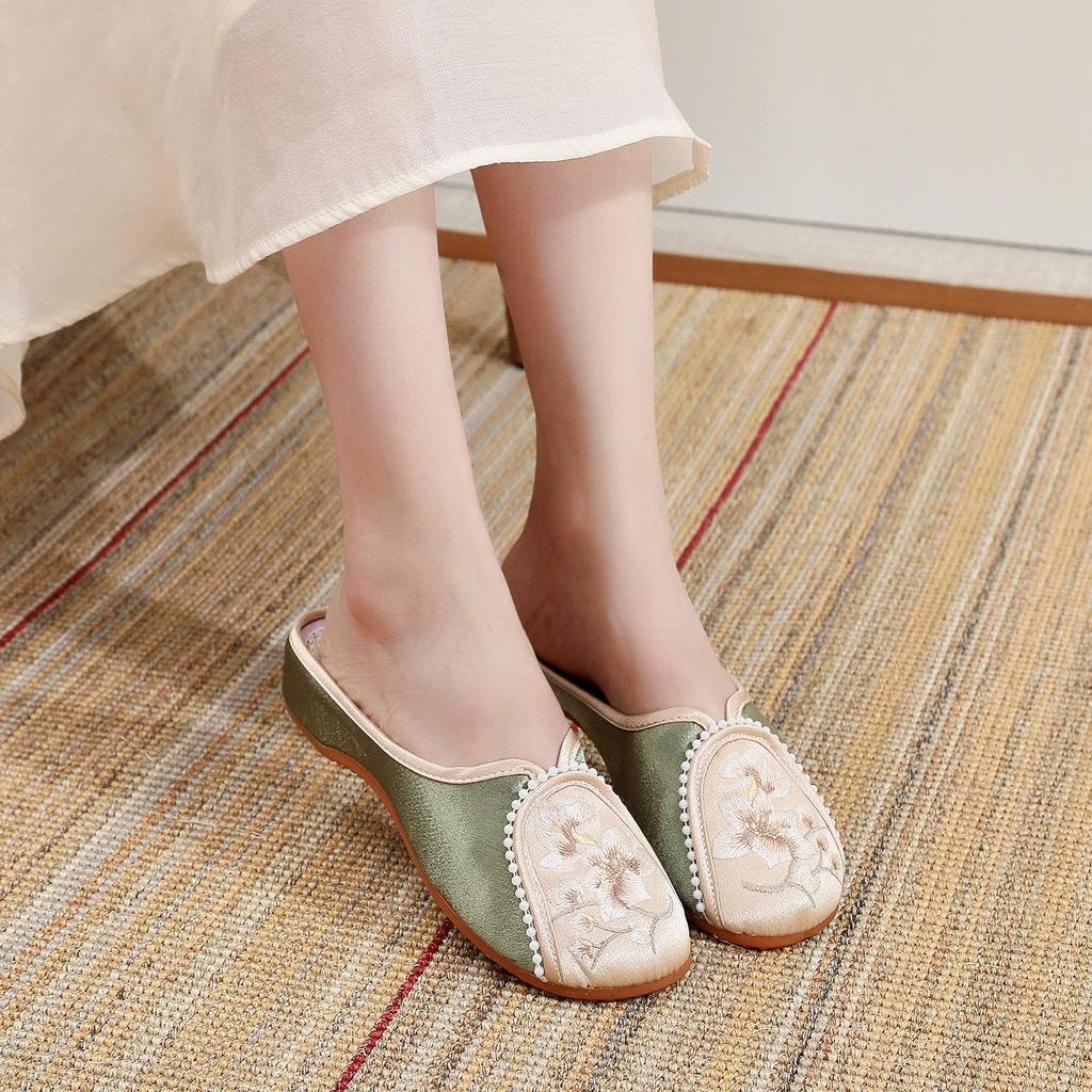 [Dairo] 2024 Sommer-Cheongsam-Hausschuhe für Damen im Ethno-Stil - Bequeme alte Peking-Stoffschuhe mit schlichtem, elegantem Design