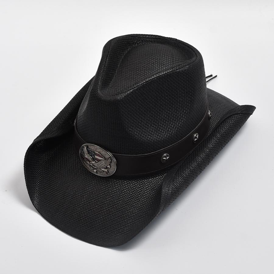 Nuovo Cappello Western da Cowboy Vintage da Uomo Intrecciato a Mano in Paglia Cappello da Sole da Spiaggia Cappello Jazz da Gentiluomo Cowgirl Sombrero Hombre