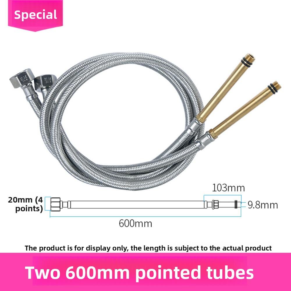 2pcs 1/2'' Stainless Steel Nylon Braided Tube Pipe Hose Silicone Plumbing Thermoresistant Tap Basin Faucet Sink Kitchen Bathroom
