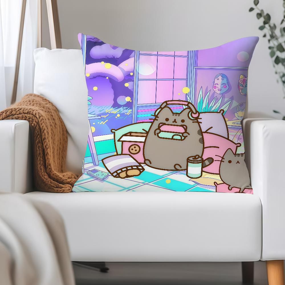 Cartoon Cute P-pusheen-s Pillow Case Applicable Space For Guest Rooms Interiors Cars Office House Decoration