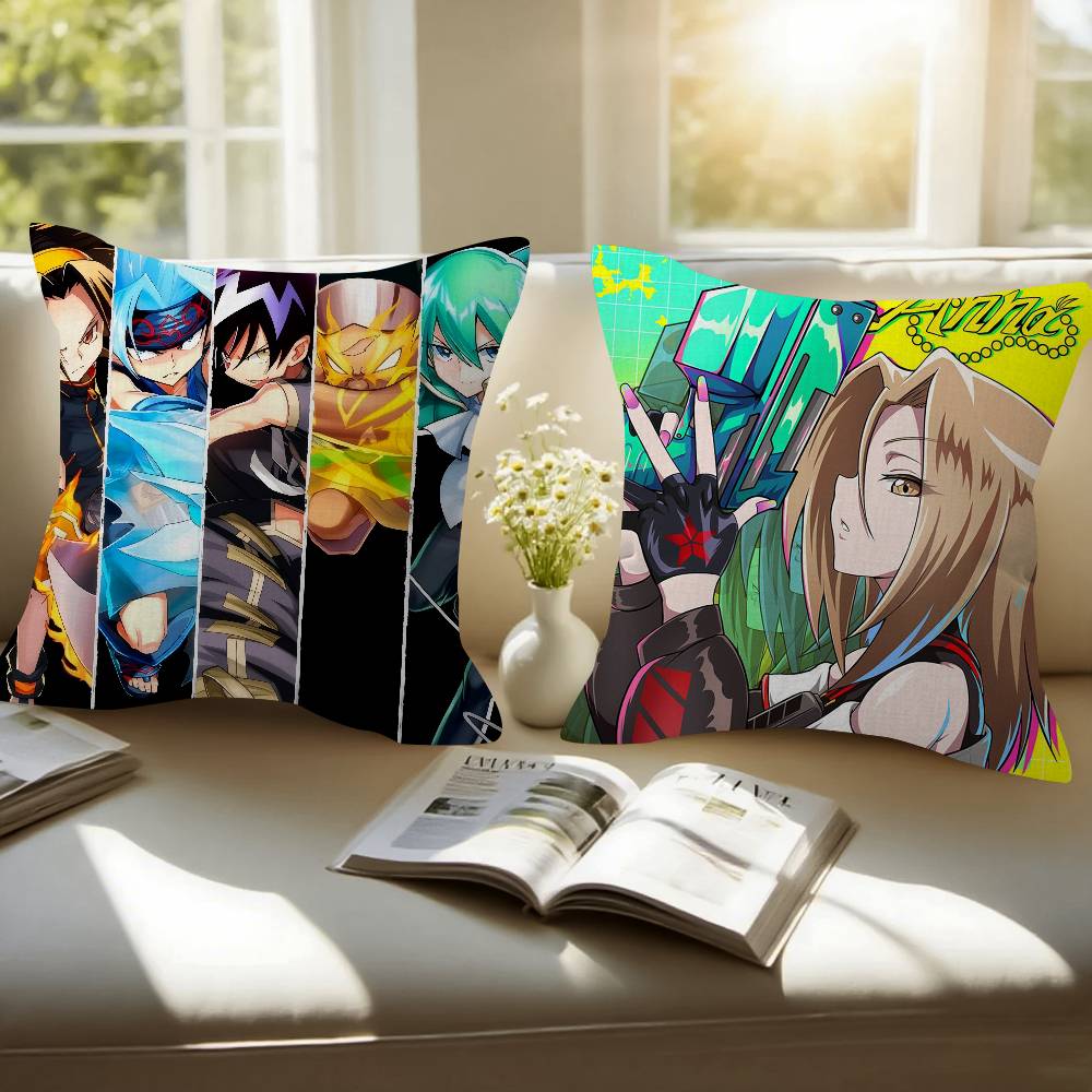 Anime Shaman King  Pillow Cushion Cover Pillowcase Living Room Sofa Home Decor Customized