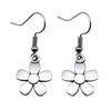 Circle Frame Flowers Dangle Earrings Romantic Floral Female Drop Jewelry