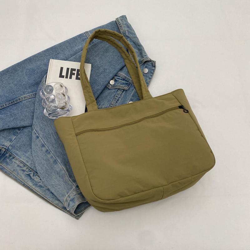 Einfarbige Handtasche, große Kapazität, Damen-Einkaufstasche, Pendler-Umhängetasche
