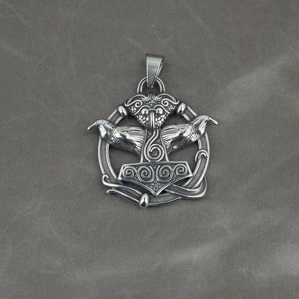 Retro Ethnic Style Nordic Mythology Odin Amulet Necklace Pendant