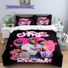 Chris Brown Pattern Bedding Home Decoration Birthday Gift (1 * duvet cover + 2 * pillowcase, without core)