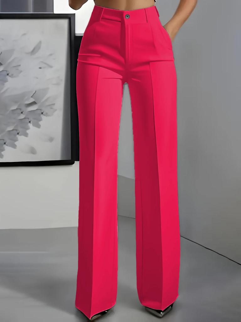 2026 Women's Plus Size High-Waisted Drapey Slimming Straight Trousers - European & American Style