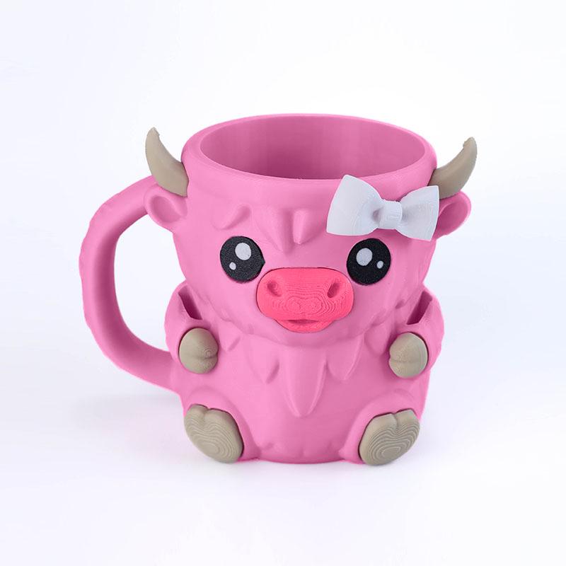 New Creative Cute Cow Cup Cow Shaped Ice Cream Cup With Snack Drawer And Handle High Beauty Reusable Mug Birthday Present
