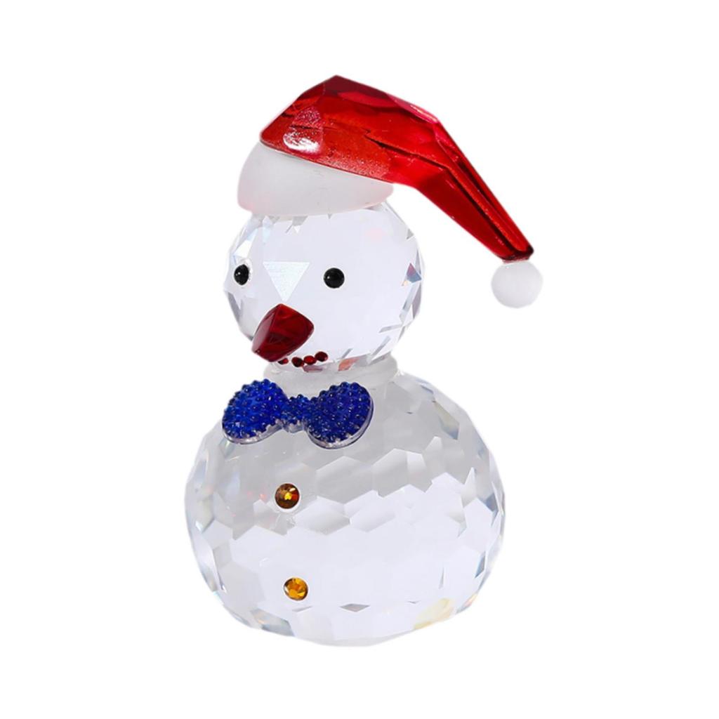 Snowman Figurine, Christmas Desktop Ornaments with Hat for Home, Christmas, Office, Bar Decor