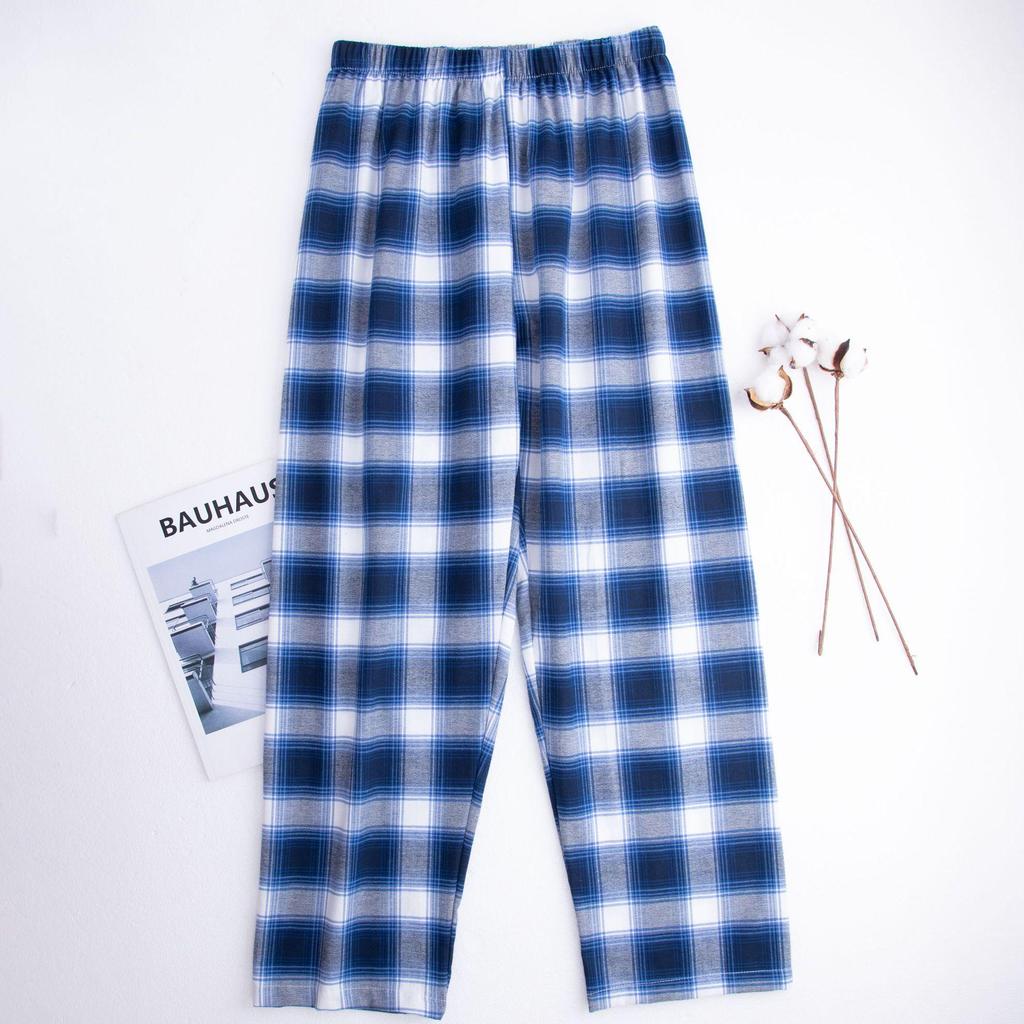 Men's Plaid Cotton Pajama Pants - Loose, Casual, Home and Outdoor Wear