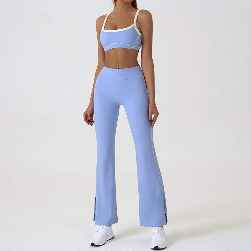 Women's Slim Fit Color Block Yoga Suit - Naked Feeling Outdoor Sportswear Set