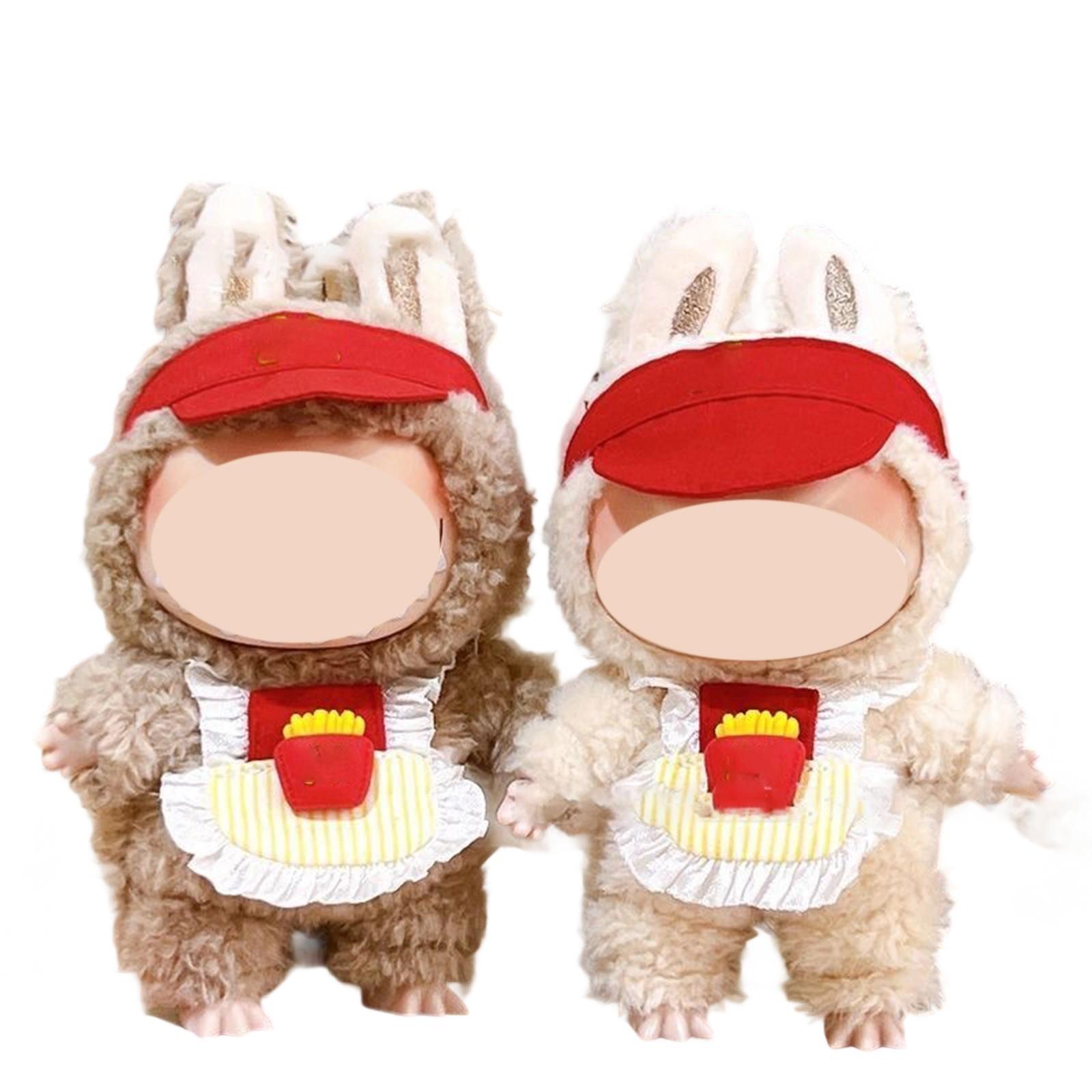 

First And Second Generation Baby Clothes 17cm Doll Sitting Party Clothes Accessories Overalls One Size