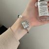 Square Dial Pearl Bracelet Watch Open Bracelet Female Wristwatch Fashion Quartz Watch  Women