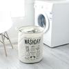 1Pcs Cotton Linen Material Foldable Laundry Basket Large Capacity Toy Storage Hamper