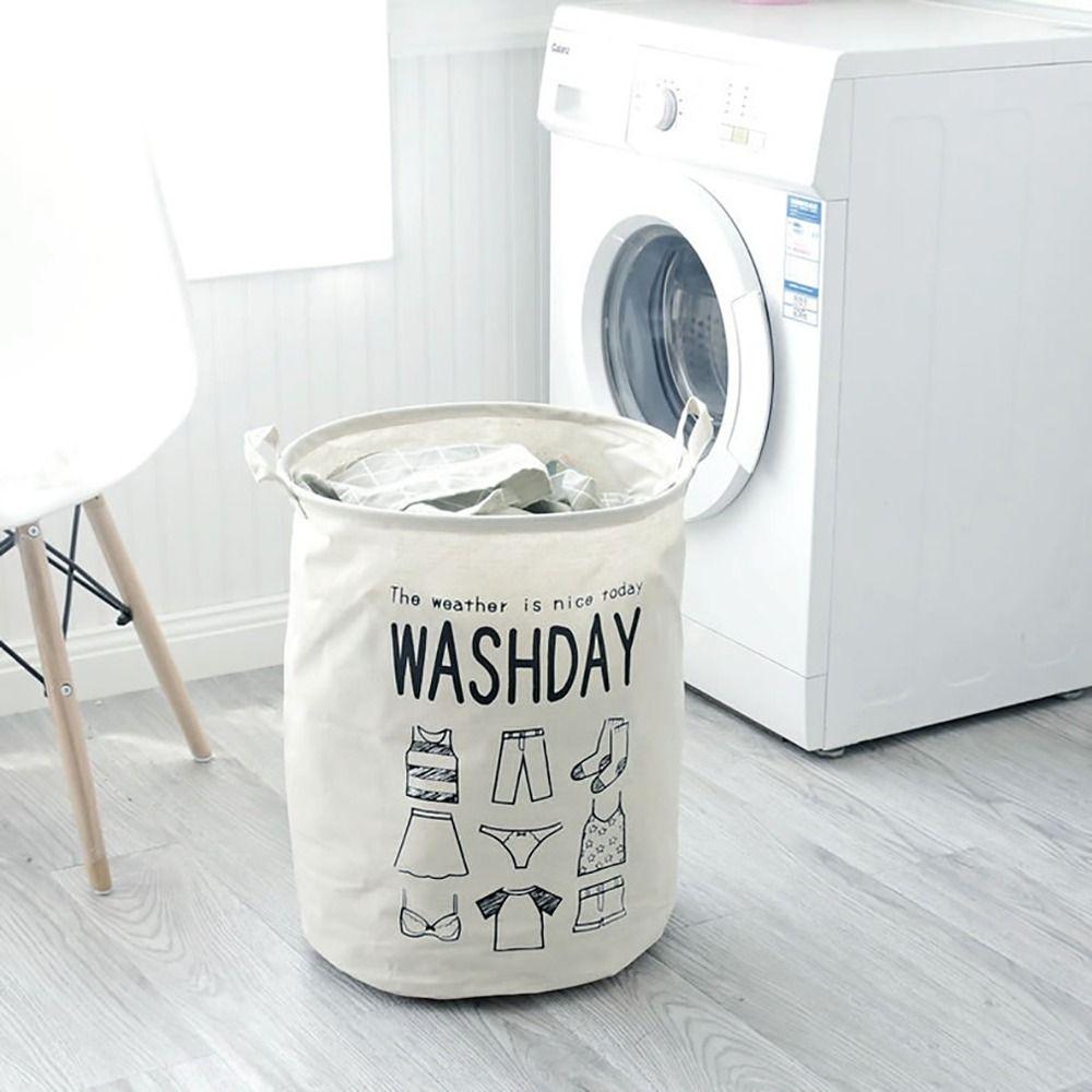 1Pcs Cotton Linen Material Foldable Laundry Basket Large Capacity Toy Storage Hamper