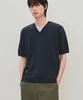 ROTEMBER Washable Double Layered Crop Half V-Neck Knit [ 3 Colors ]