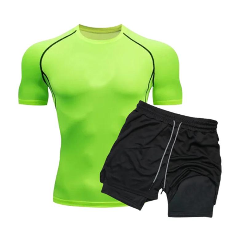 Men's Quick-Dry Double Layer Swim Shorts with Inner Lining - Anti-Embarrassment Swimsuit Set for Swimming and Hot Springs.