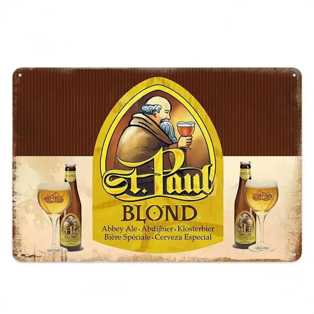 Beer Brand Tin Painting Plaque | Vintage Metal Sign for Bar, Club & Home Decor