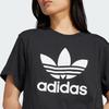 Adidas Originals Adicolor Trefoil Boxy Tee With Letter Logo Print Women Tops Black IU2422