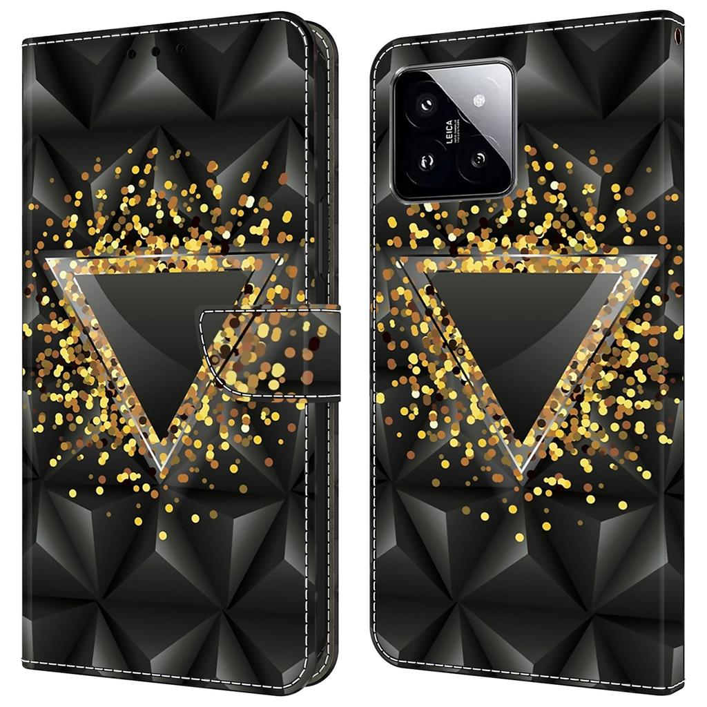 For Xiaomi 14 Wallet Case Pattern Printing PU Leather Phone Cover