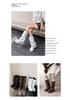 Women's Knee-High Platform Boots with Thick Soles, Height-Increasing Ruched Design, Martin Style, Sizes 34-45.