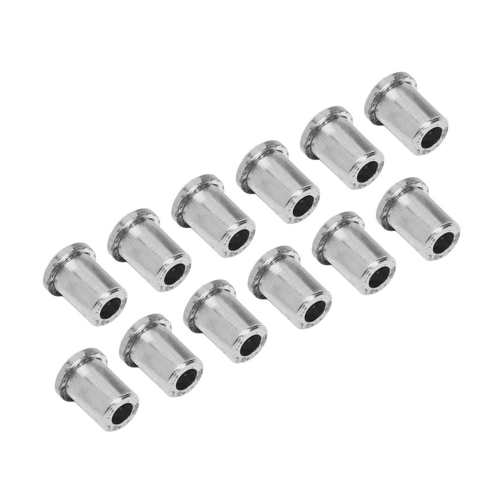 12PCS Guitar Through Body Ferrules Replacement Metal String Bushing for Electric Guitar