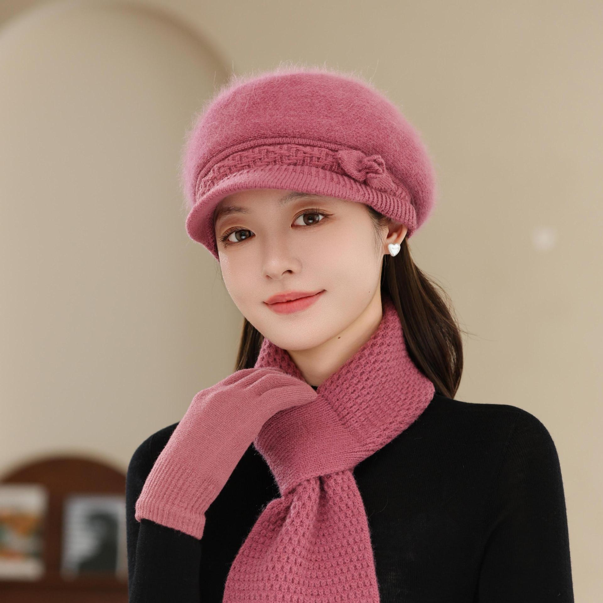 

Женская зимняя ветрозащитная кепка с пиком, новая утолщенная шапка с защитой ушей, уличная теплая вязаная шапка Single hat