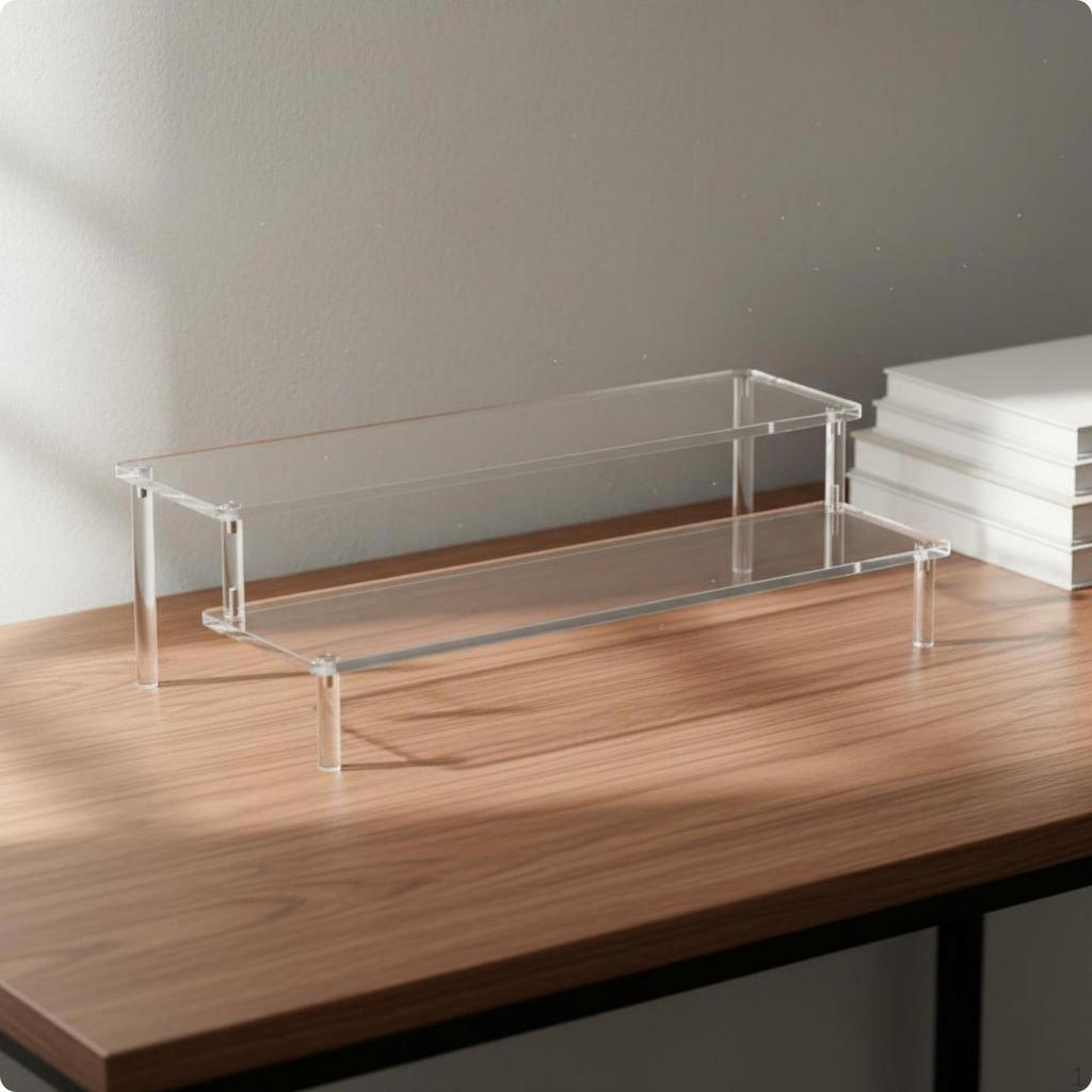 Clear Stepped Shelf Transparent Step Display Rack High SeeThrough Quality Acrylic Stand for
