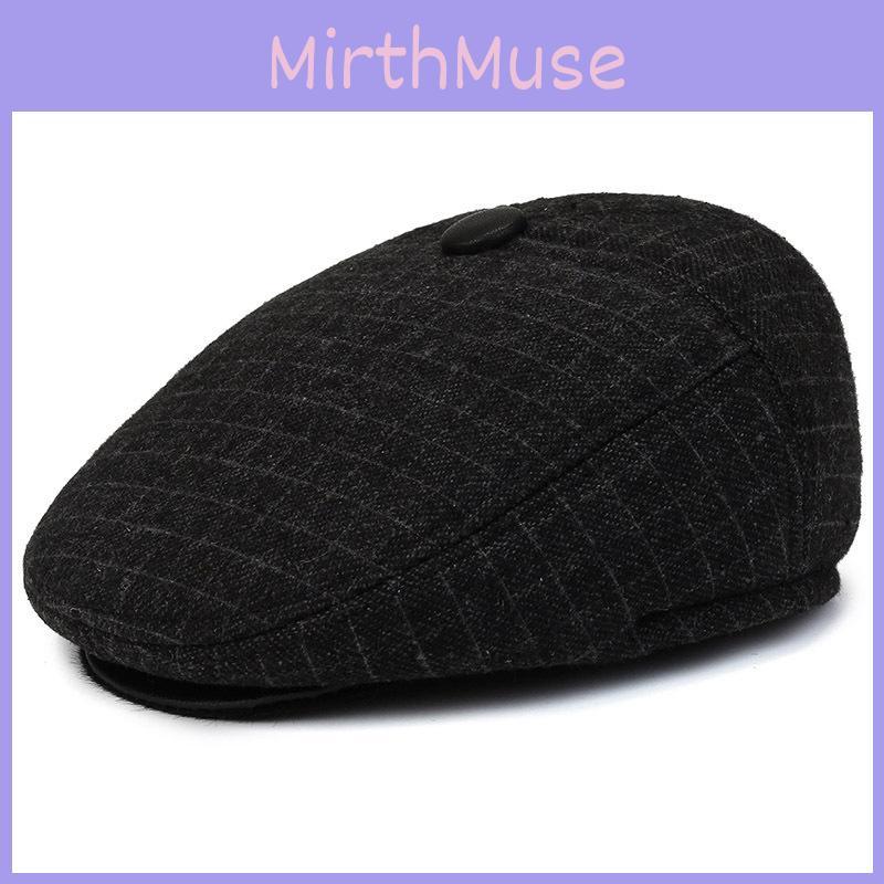 Stylish And Warm Winter Woolen Mens Cap With Ear Protection For Elderly Gentlemen