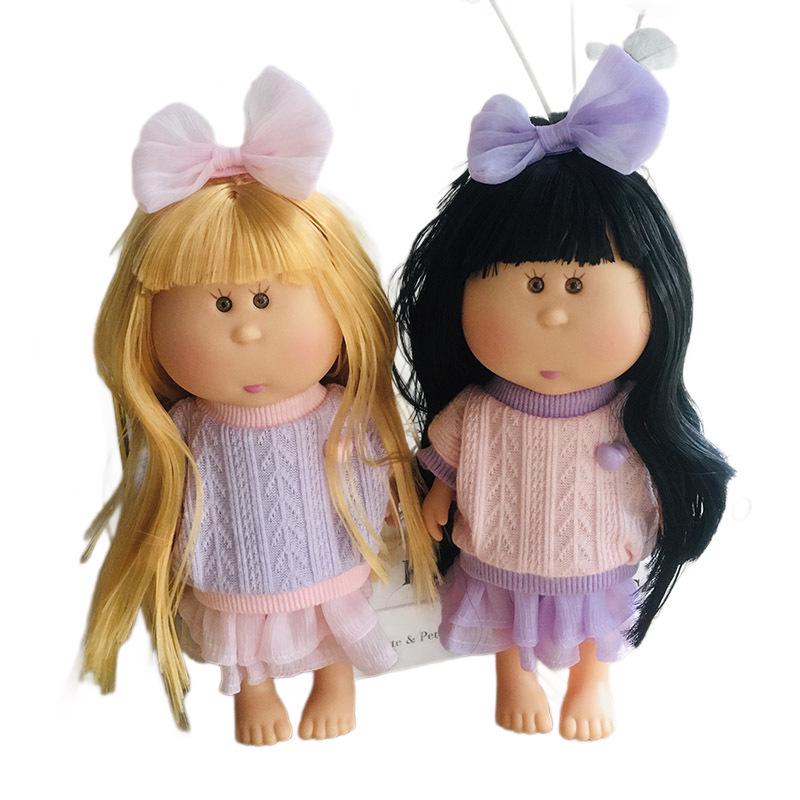 24cm Mia Doll Outfit: Pink-Purple Knit Top & Mesh Skirt Set