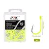 50pcs/box Anti-rust Barbed Fishing Hooks With Barb Fluorescence Hook  Sea Fishing Tackle