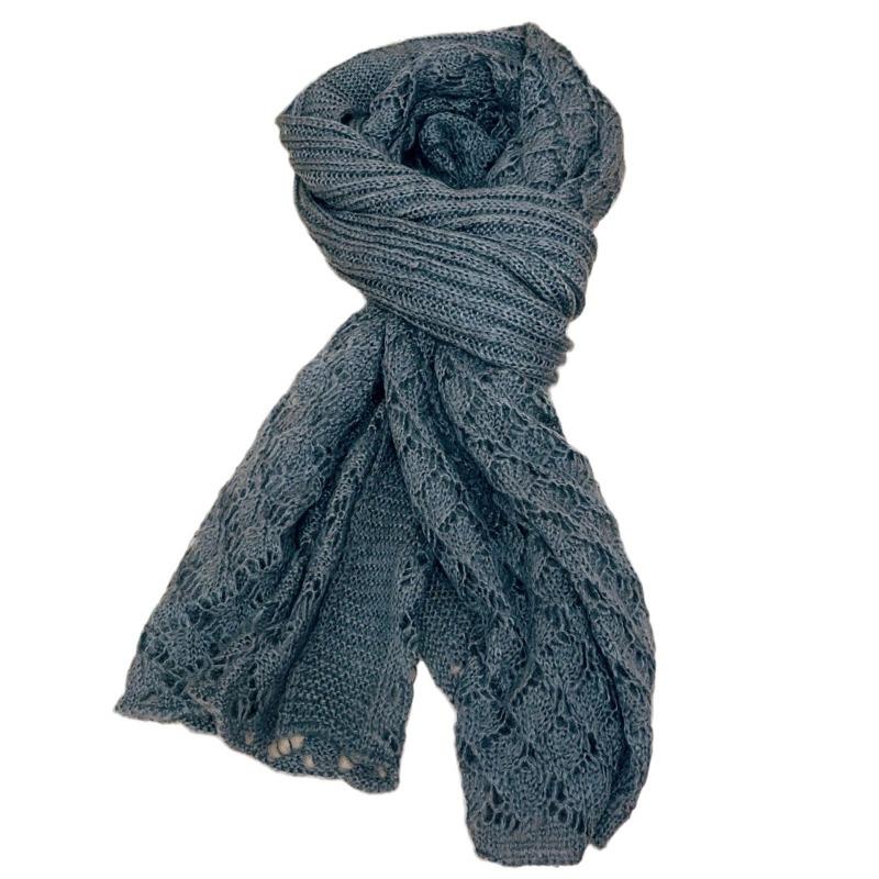 Scarf women's autumn and winter high-end sense new knitted warm wool shawl mohair extra long thickened shawl