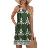 Ladies Fashion Beach Vest Casual Summer Pocket Straps Retro, Floral Dress