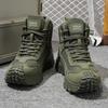 Outdoor Boots Men's High Top Thick Bottom Tactical Shoes Large Size 48 Hiking Sports Workwear Shoes Casual Style