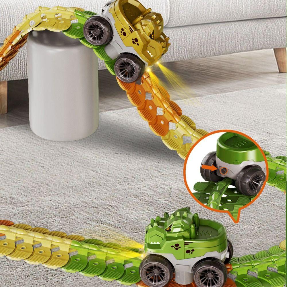 

Diy Dinosaur Train Toys Puzzle Puzzle Splicing Rail Car Race Car for Old Boy Girls