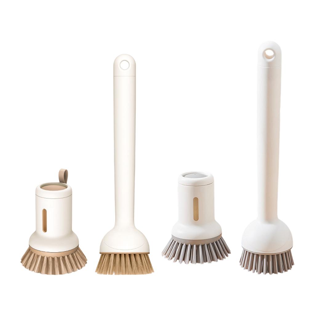 Innovative Handle Scrub Brush with Built In Liquid Storage for Efficient Dishwashing and Pot Cleaning