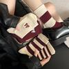 Women's Angora Red Mid-Calf Seamless Cotton Socks - Korean College Style, Autumn & Winter Trend.
