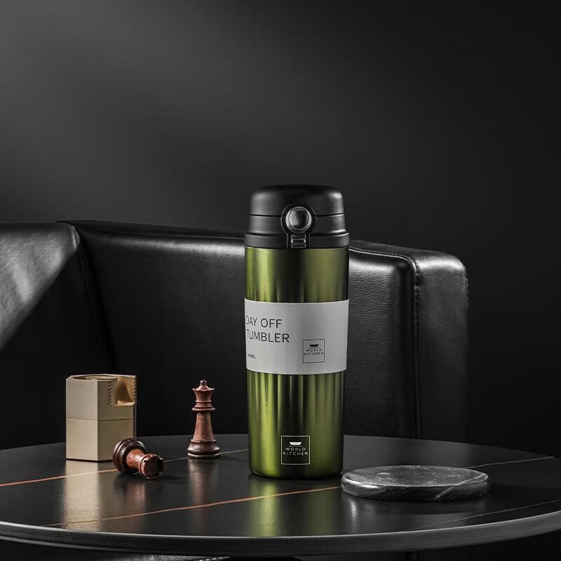 Corning World Kitchen Flip-Top Stainless Steel Travel Tumbler