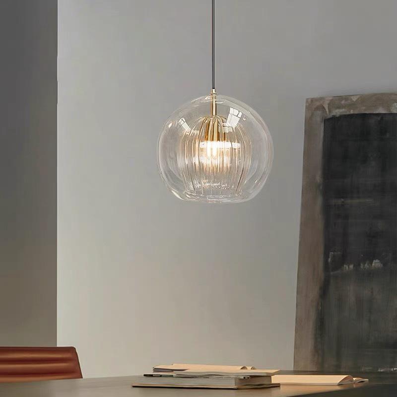 Nordic Minimalist Glass Ball Pendant Light for Cafe, Restaurant, Bar, Window, or Bedside.