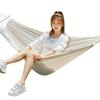 Hammock Swing Bed with Wood Bar, 2 Person Single Double Thickened Fabric Soft Canvas Portable Large Hanging Hammock