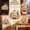 Christmas Bedroom Door Decor This Is Our Blessed Happy Place Sign, Welcome Front Durable Wooden Holiday Sign Hanger Decoration, Rustic Wall